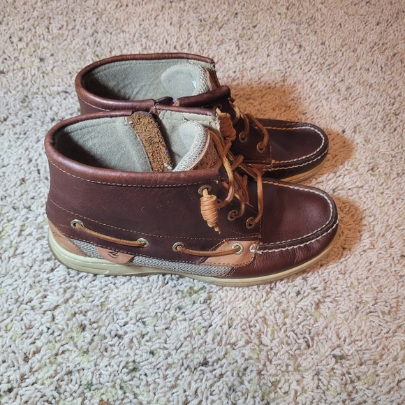 Sperry Women's Top Sider Marella Brown Leather Chukka Zip Ankle Boots Sz 7M - Picture 4 of 9